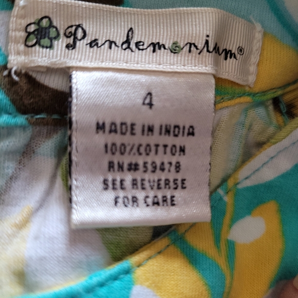 Pandemonium Dress Girls Sleeveless Size 4 Flower - Picture 5 of 6